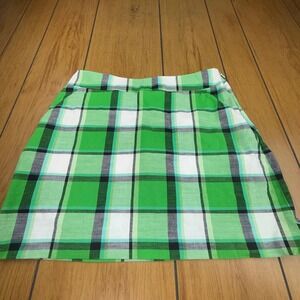 Loudmouth Golf Skort Womens 8 Green White Black Plaid Check Active Skirt Mini